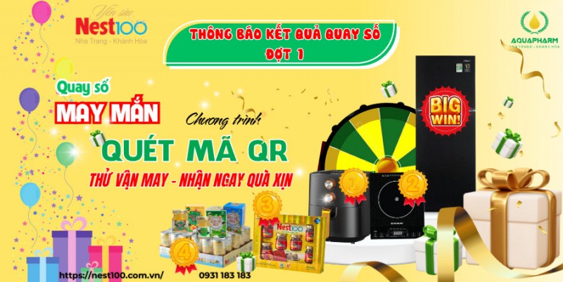 THÔNG BÁO KẾT QUẢ QUAY SỐ MAY MẮN ĐỢT 1 QUÉT MÃ QR - THỬ VẬN MAY - NHẬN NGAY QUÀ XỊN