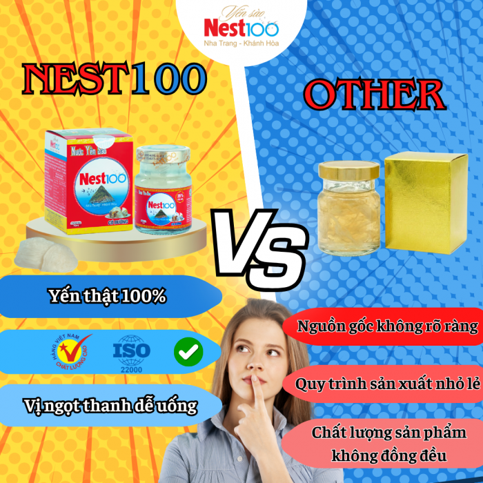 SO SÁNH YẾN NEST100 VỚI CÁC SẢN PHẨM KHÁC TRÊN THỊ TRƯỜNG