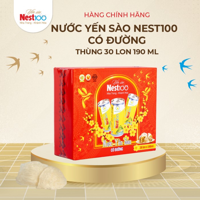 [Khay 30 lon]-Nước yến có đường lon 190ml - Nước giải khát an toàn và bổ dưỡng