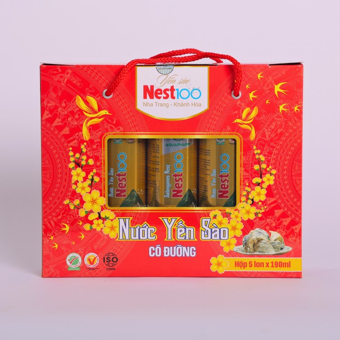 [Hộp 5 lon]-Nước yến có đường lon 190ml - Nước giải khát an toàn và bổ dưỡng