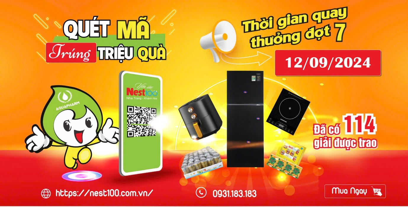 THÔNG BÁO KẾT QUẢ QUAY SỐ MAY MẮN ĐỢT 6 (15/08/2024) CHƯƠNG TRÌNH QUÉT MÃ TRÚNG TRIỆU QUÀ