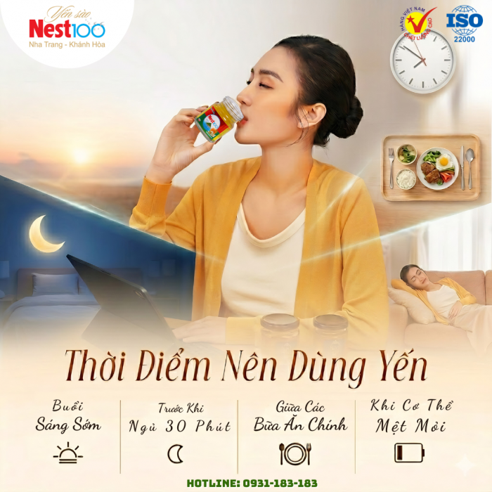 Thời điểm nên dùng yến cùng Nest100
