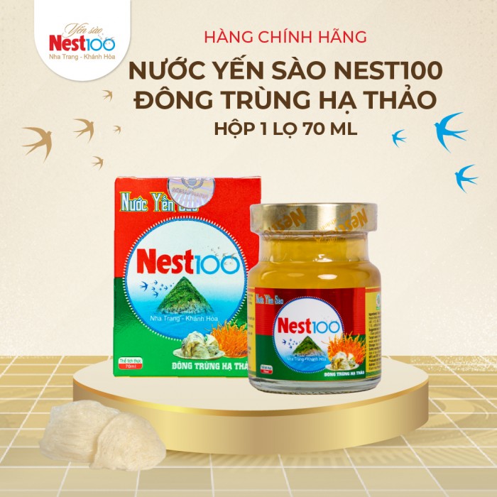 [Hộp 1 lọ 70ml] - Nest100 yến chưng đông trùng hạ thảo-Tăng sinh lực