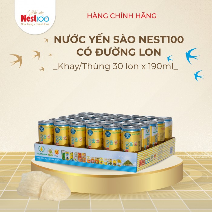 [Khay 30 lon]-Nước yến có đường lon 190ml - Nước giải khát an toàn và bổ dưỡng